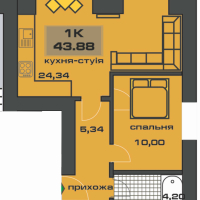 1-кімнатна квартира 